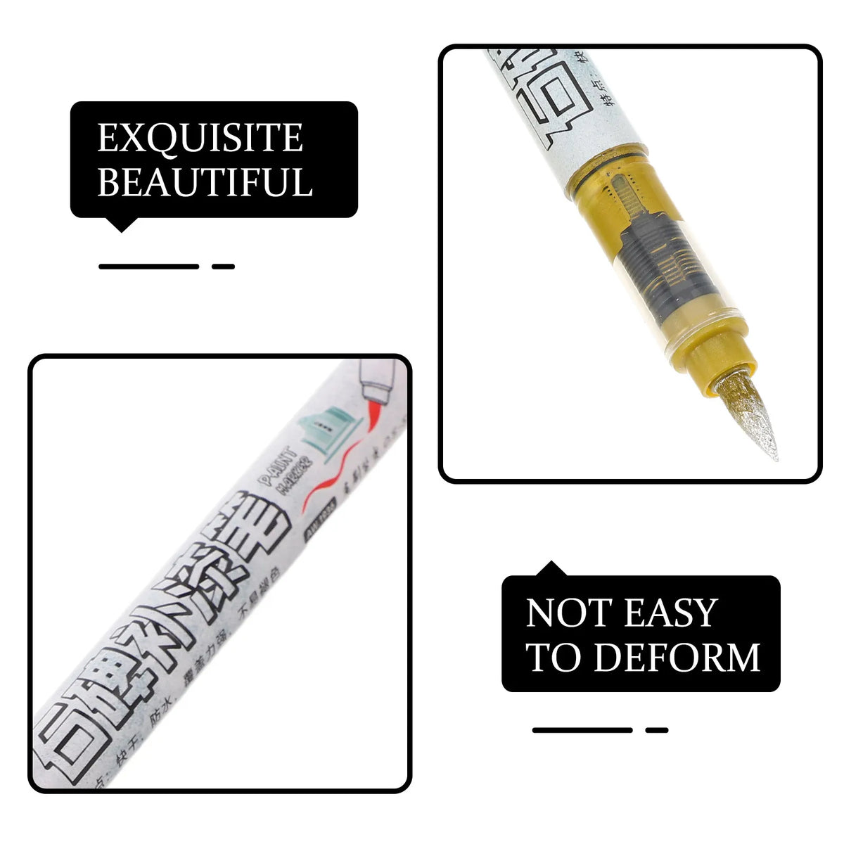 4-Pack Fine Tip Waterproof Stone Paint Markers – Oil Based Paint Markers PLUSH