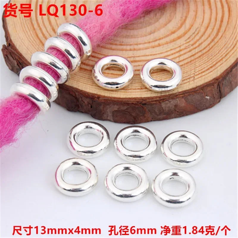 5pcs Viking Dreadlock Hair Braid Beads Cuffs Rings Gold Silver Hair Braid Cuffs PLUSH 5pcs LQ130-6