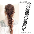 Topsy Loop Ponytail & Hair Bun Maker Set – 1/2/3/4pcs Hair Styling Tool PLUSH No.1 3pcs set