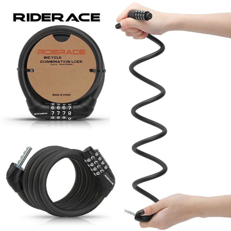 RIDERACE Password Cable Lock – Bike, Scooter & Motorcycle Bicycle Cable Lock PLUSH