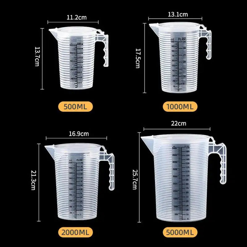 Food Grade Plastic Measuring Cup with Scale | 500ml–5000ml Measuring Cup PLUSH