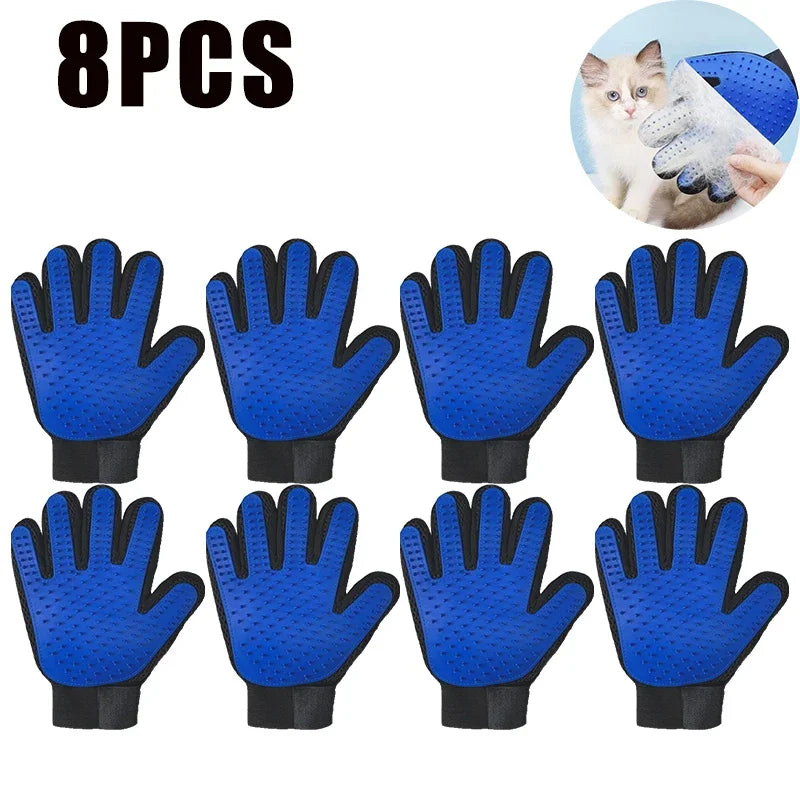 Pet Grooming Glove – Dog & Cat Deshedding Massage Brush Pet Grooming Glove PLUSH 8PCS