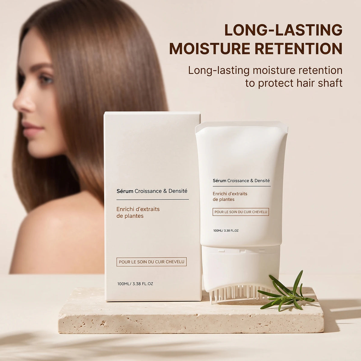 Volumizing Hair Serum – Fenugreek & Centella Asiatica + Brush Scalp Hair Serum PLUSH