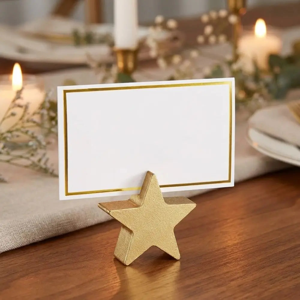 12pcs Gold Wooden Star & Heart Table Number Card Stands Table Card Stands PLUSH