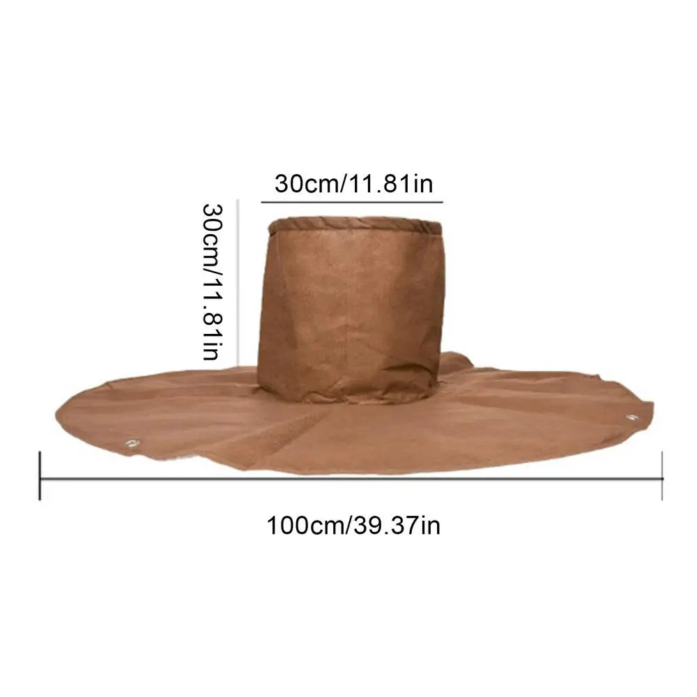 Tree Root Protector Frost Cover with Ground Nails | Winter Guard Tree Root Frost Cover PLUSH Brown 1PC