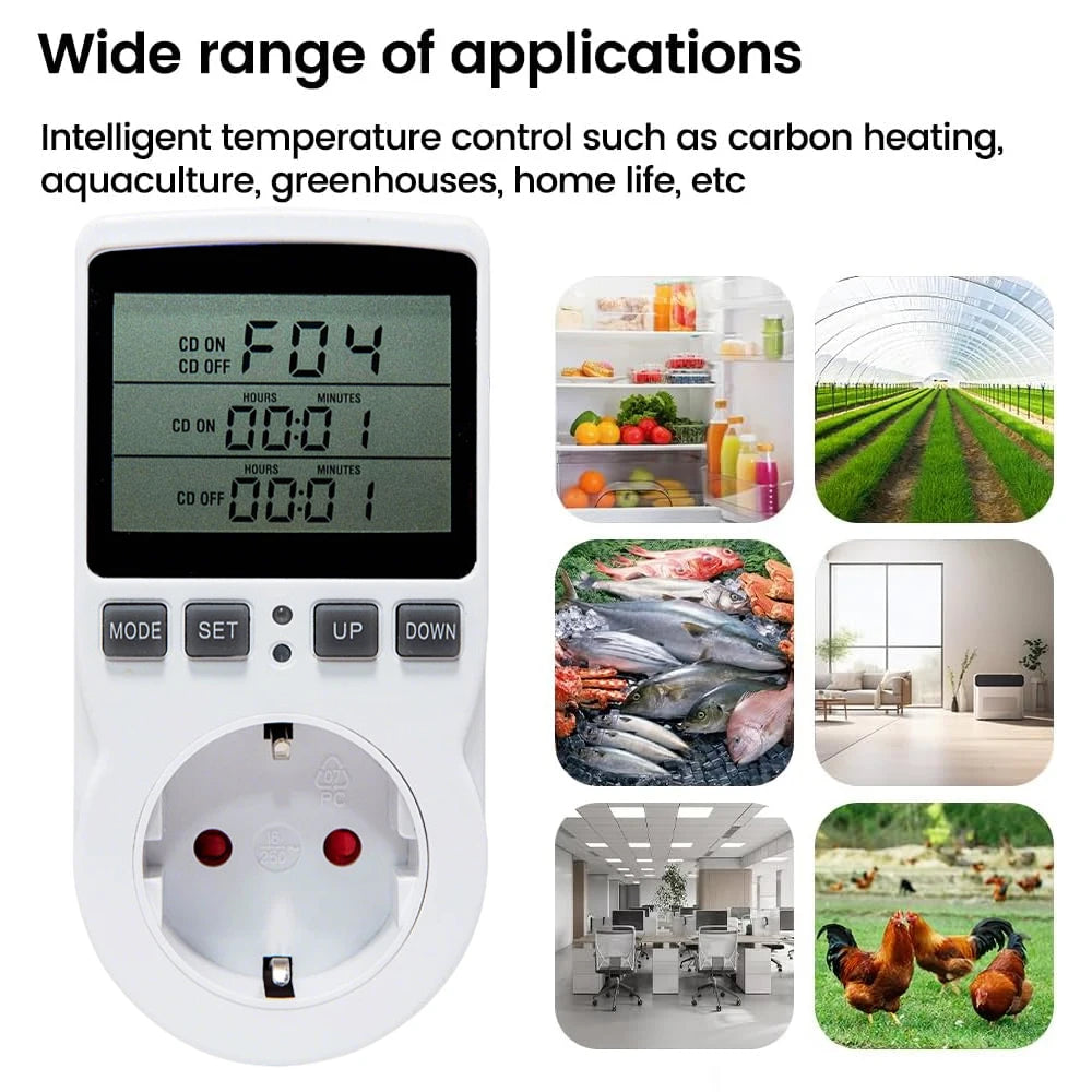 EU/FR Digital Thermostat Timer Socket – Heating & Cooling Thermostat Timer Socket PLUSH