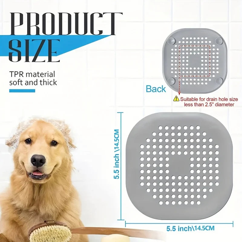 Silicone Hair Collector Drain Filter for Sink & Bathtub Drain Hair Filter PLUSH