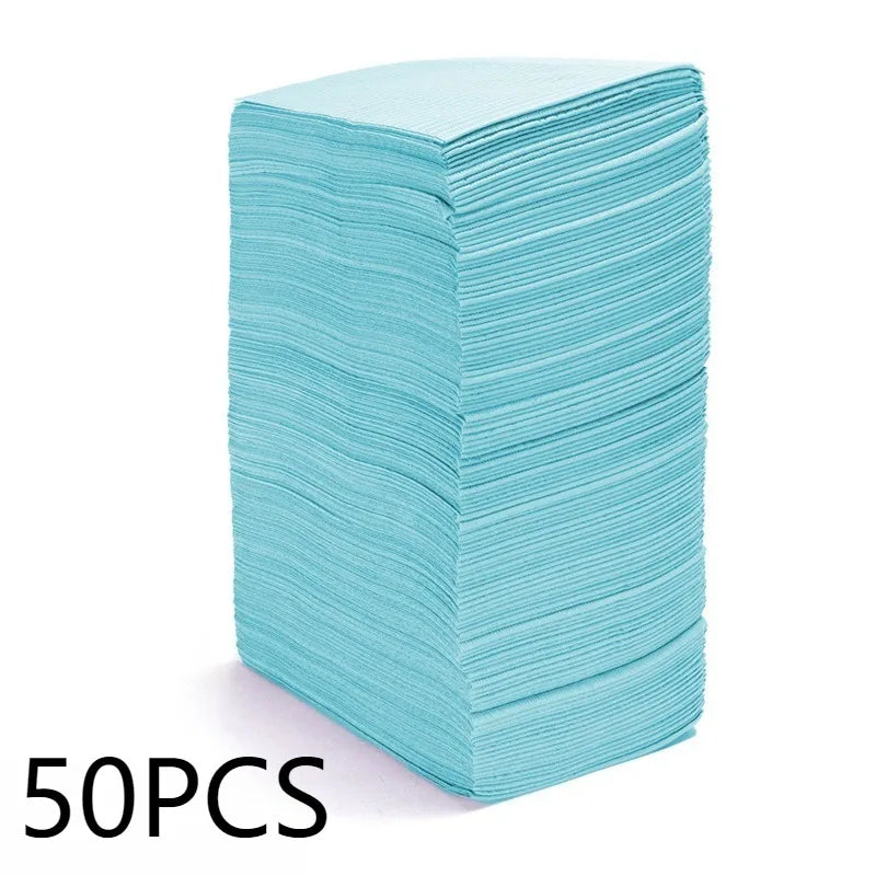 Disposable Waterproof Table Covers – Tattoo & Nail Mat 20–125pcs Disposable Table Cover PLUSH Blue-50PCS