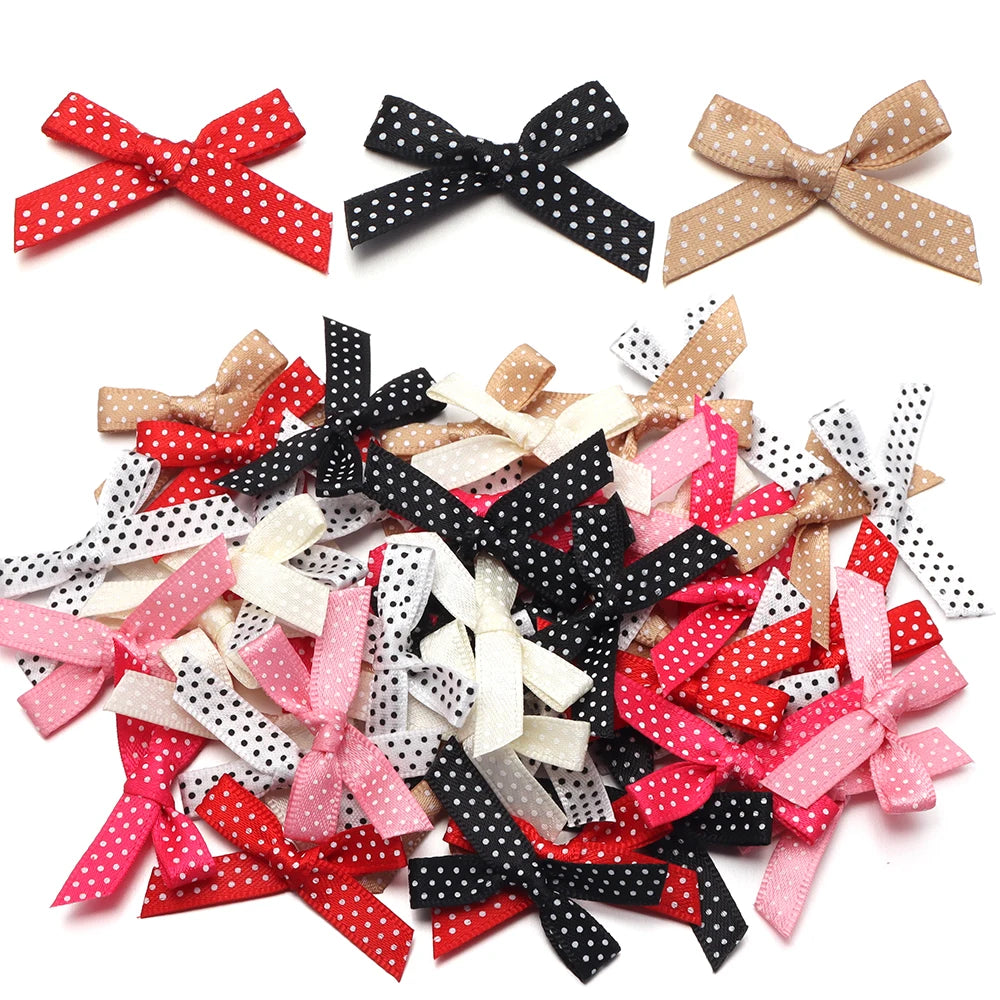 30pcs Polka Dot Ribbon Bows – DIY Hair & Sewing Craft Ribbon Bow Craft Supplies PLUSH