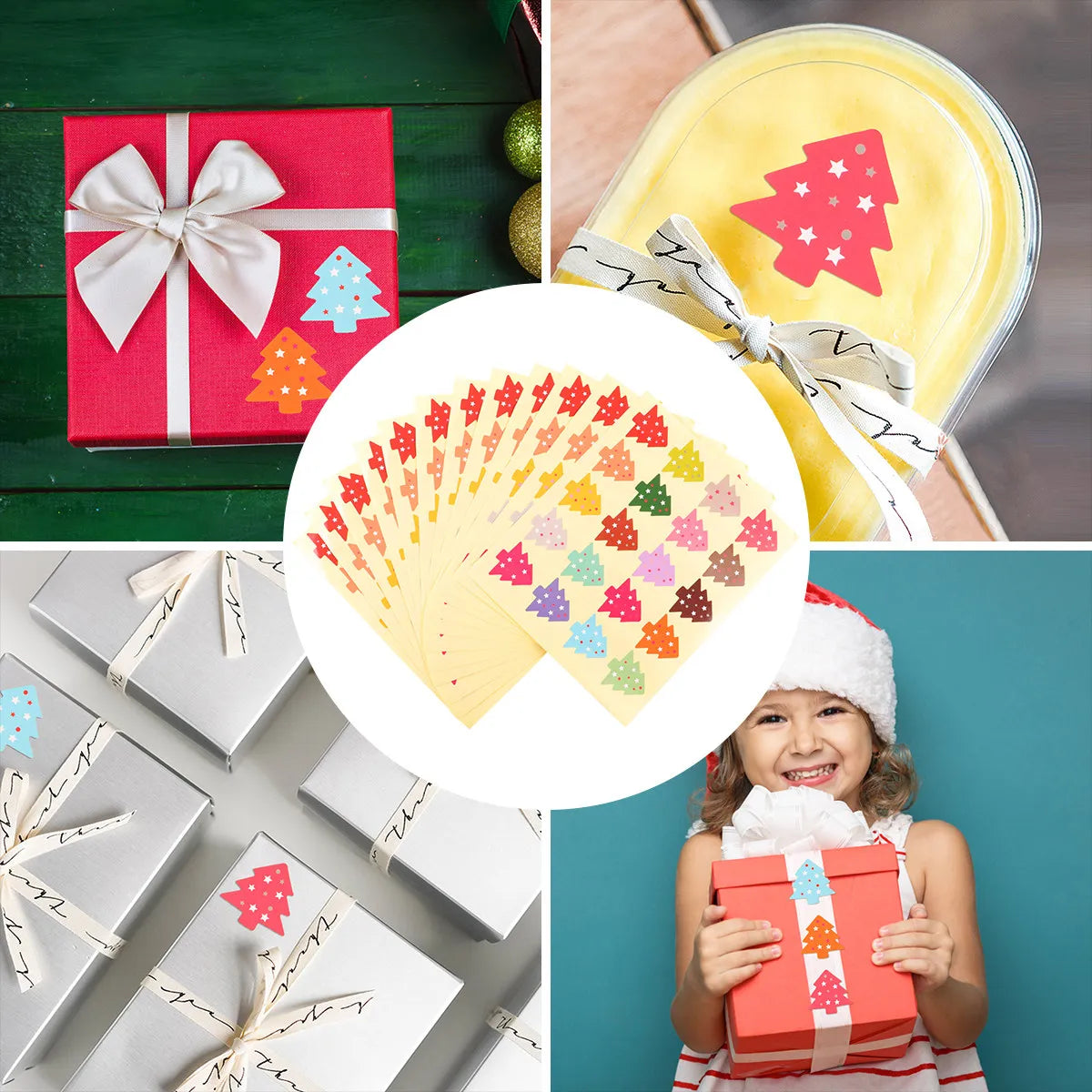 Christmas Sealing Stickers – 12 Sheet Self-Adhesive Label Set Holiday Sealing Stickers PLUSH