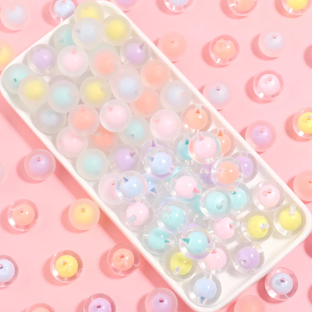 AB Color Round Acrylic Spacer Beads 8–16mm | DIY Jewelry Acrylic Spacer Beads PLUSH