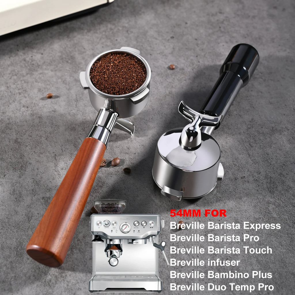 54mm Double Spout Portafilter for Breville 870/880 & Solis Coffee Portafilter PLUSH