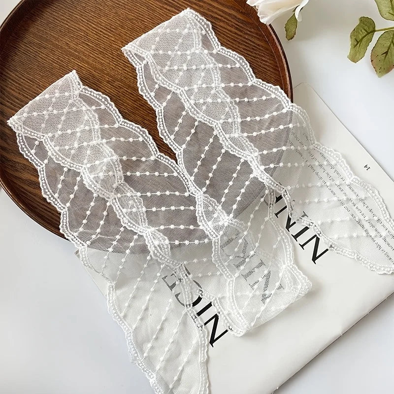 White Lace Ribbon Headband Scarf – Women's Hair Tie Ribbon Headband Scarf PLUSH 1pc XXS
