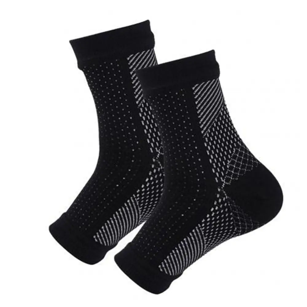 Foot Heel Compression Sleeve & Ankle Brace Support – 1 Pair Ankle Compression Sleeve PLUSH black L-XL