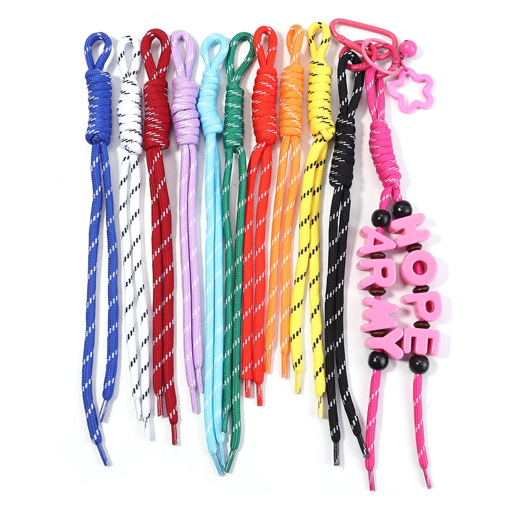 5pcs Colorful Braided Nylon Lanyard Keychain – DIY Keyring Rope Braided Lanyard Keychain PLUSH