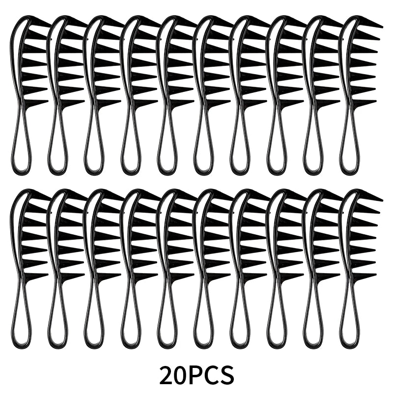 Wide Tooth Comb for Curly Hair – Anti-Breakage Salon Tool Hair Styling Comb PLUSH 20pcs