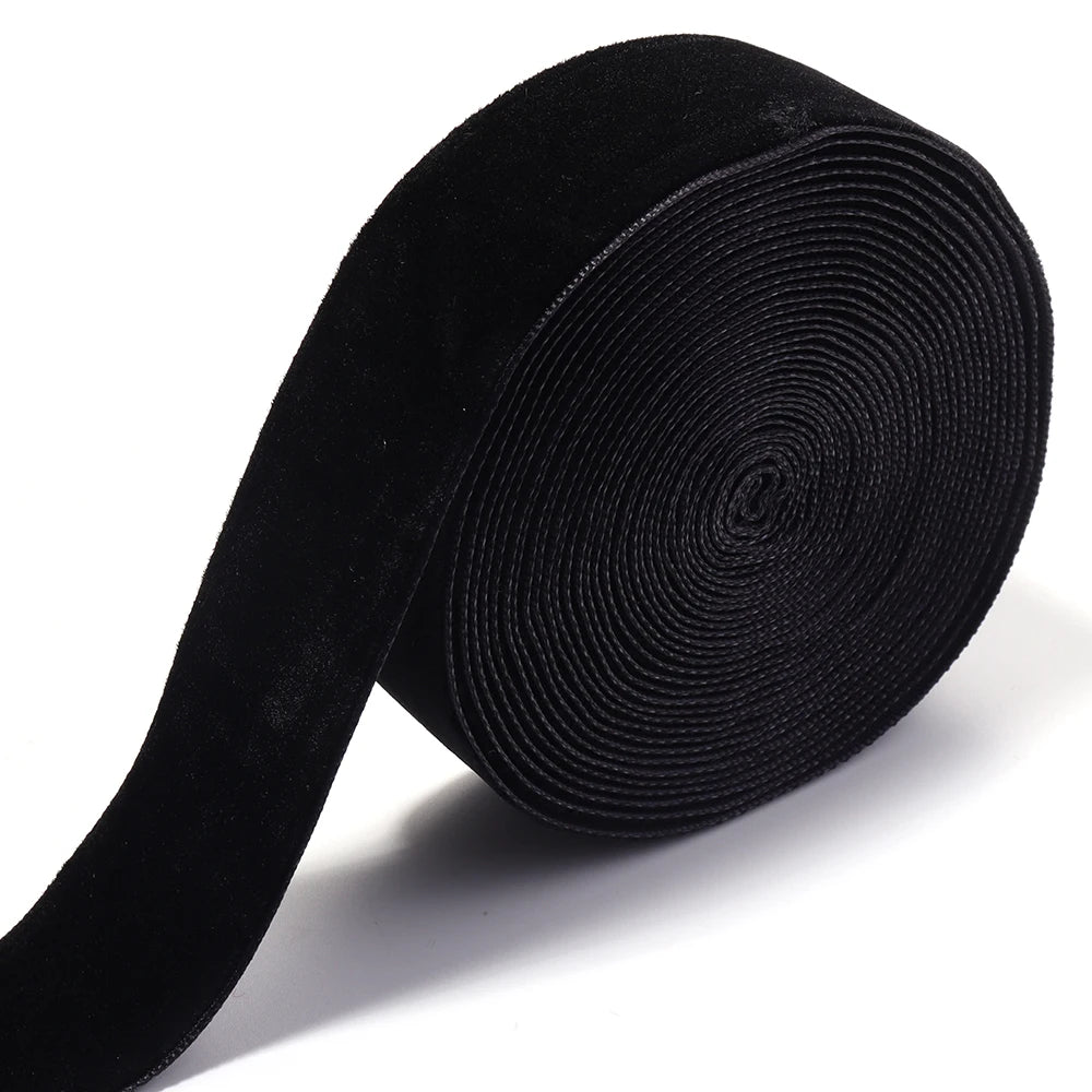 Single Face Velvet Ribbon 1.5" Black Wine Red – 5-10 Yds/Roll Velvet Craft Ribbon PLUSH BK25mm x 5yards 1roll