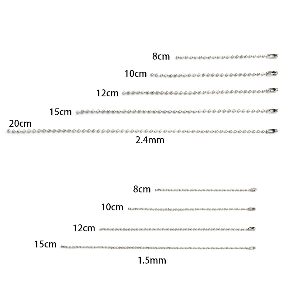 100pcs Rhodium Ball Bead Chains – Keychain & Jewelry Making Jewelry Chain Findings PLUSH