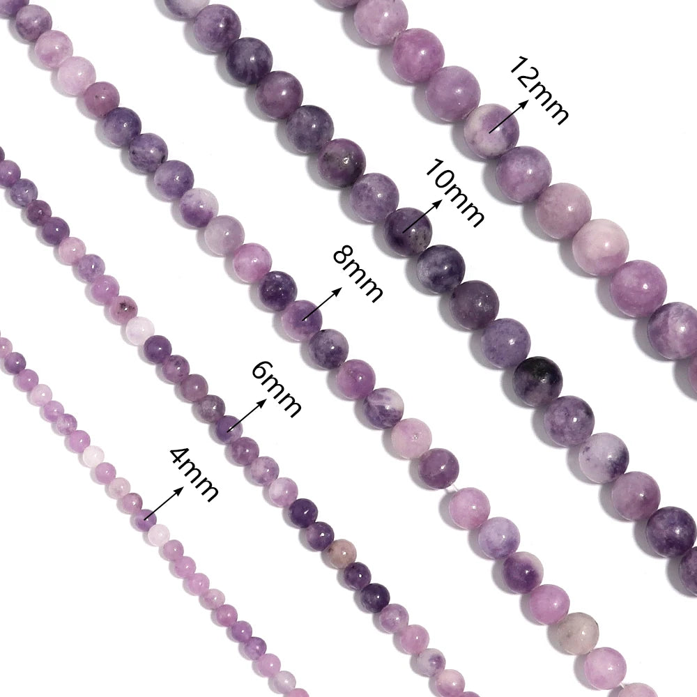 Purple Lilac Natural Stone Spacer Beads 4–12mm | DIY Jewelry Stone Spacer Beads PLUSH