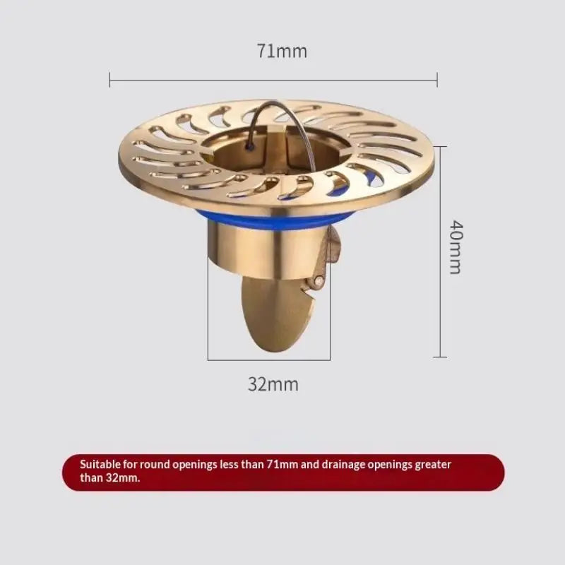 Copper Floor Drain 10x10cm – Odor & Insect Proof Stopper Floor Drain Stopper PLUSH