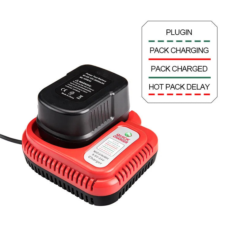 Fast Charger for Black & Decker Ni-CD Ni-MH 9.6V–18V Battery Power Tool Charger PLUSH
