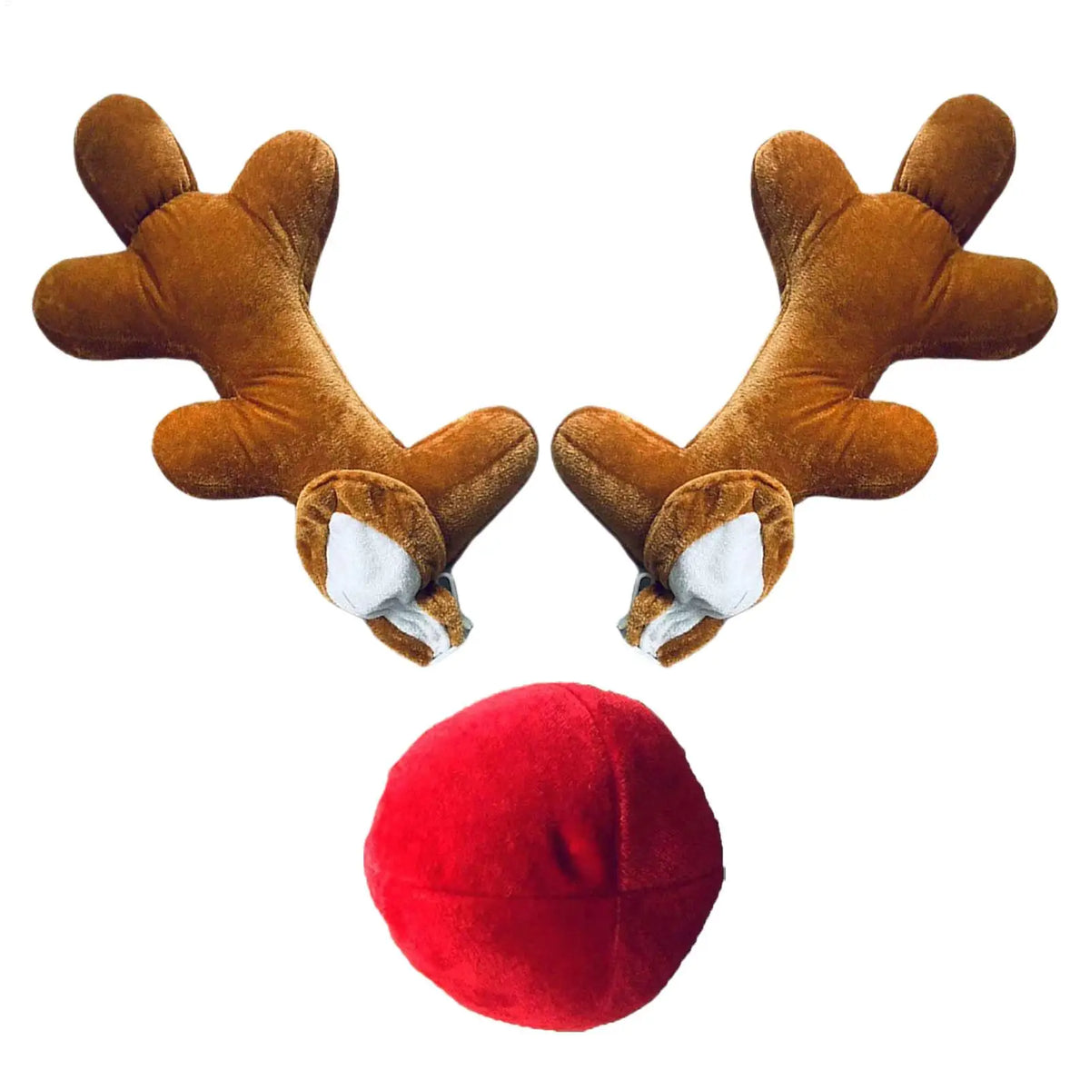 Reindeer Antlers Car Christmas Kit – Antlers & Red Nose Set Car Holiday Decoration PLUSH