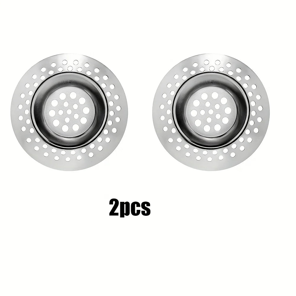 Stainless Steel Bowl Drain Cover – Sink & Bathtub Hair Catcher Drain Cover Strainer PLUSH 2pcs 76mm