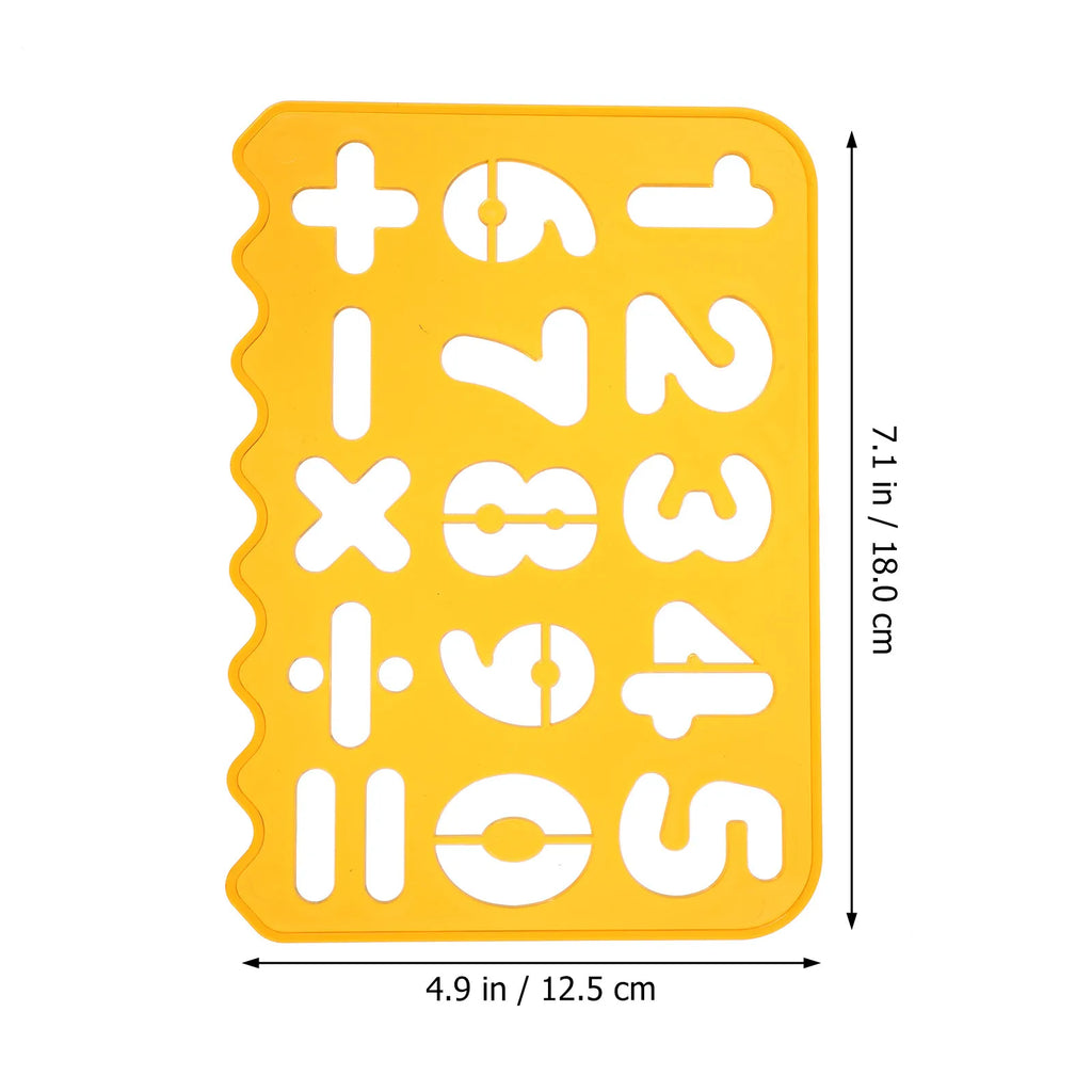 Kids Alphabet & Number Stencil Ruler Set – Plastic Learning Tool Kids Stencil Set PLUSH