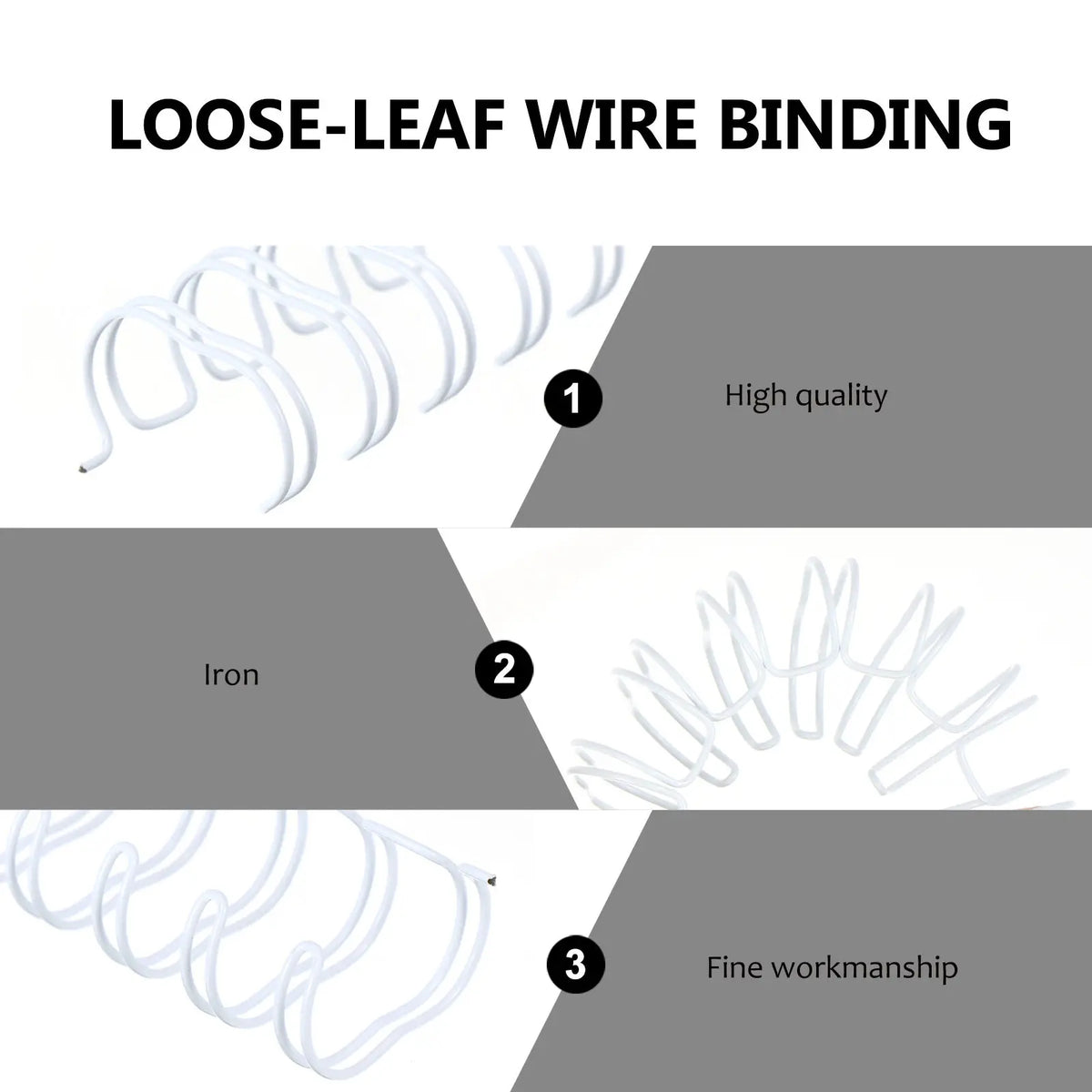 50pcs Metal Double Loop Wire Binding Rings 23 Hole Spiral Wire Binding Rings PLUSH