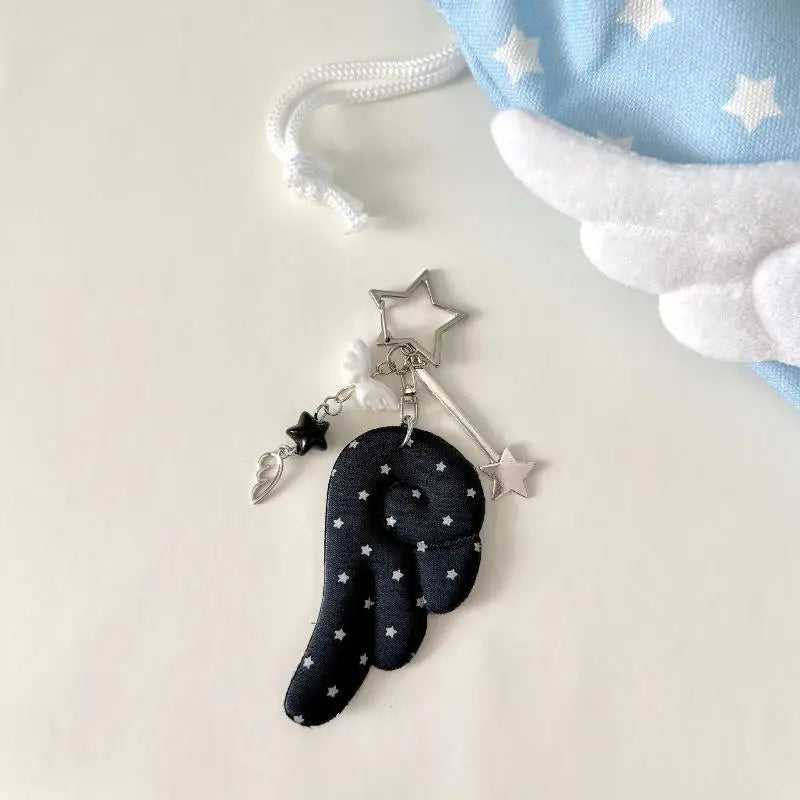 Y2K Star & Wings Keychain | Angel Bag Charm & Fairycore Pendant Bag Charm Keychain PLUSH style 5