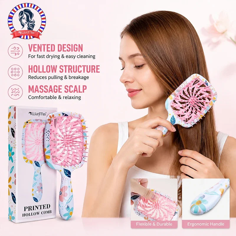 Vented Detangling Hairbrush & Scalp Massage Comb | Gift Box Detangling Hairbrush PLUSH