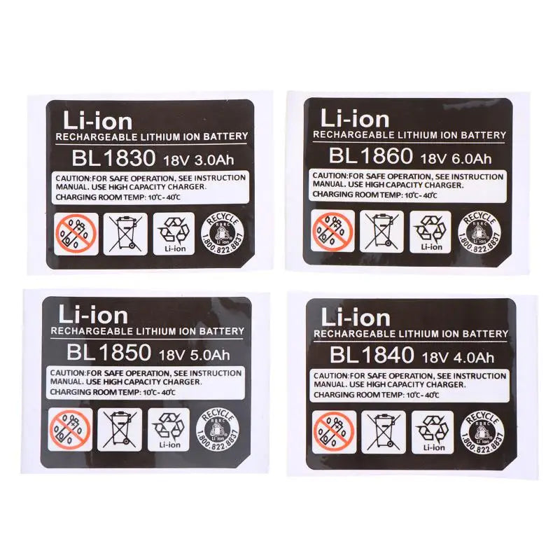 BL1830 18V Battery Replacement Label Sticker Set | 3Ah–6Ah Battery Label Sticker PLUSH
