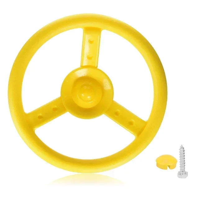 Swing Set Steering Wheel – Kids Playground Accessory Swing Set Accessory PLUSH Yellow