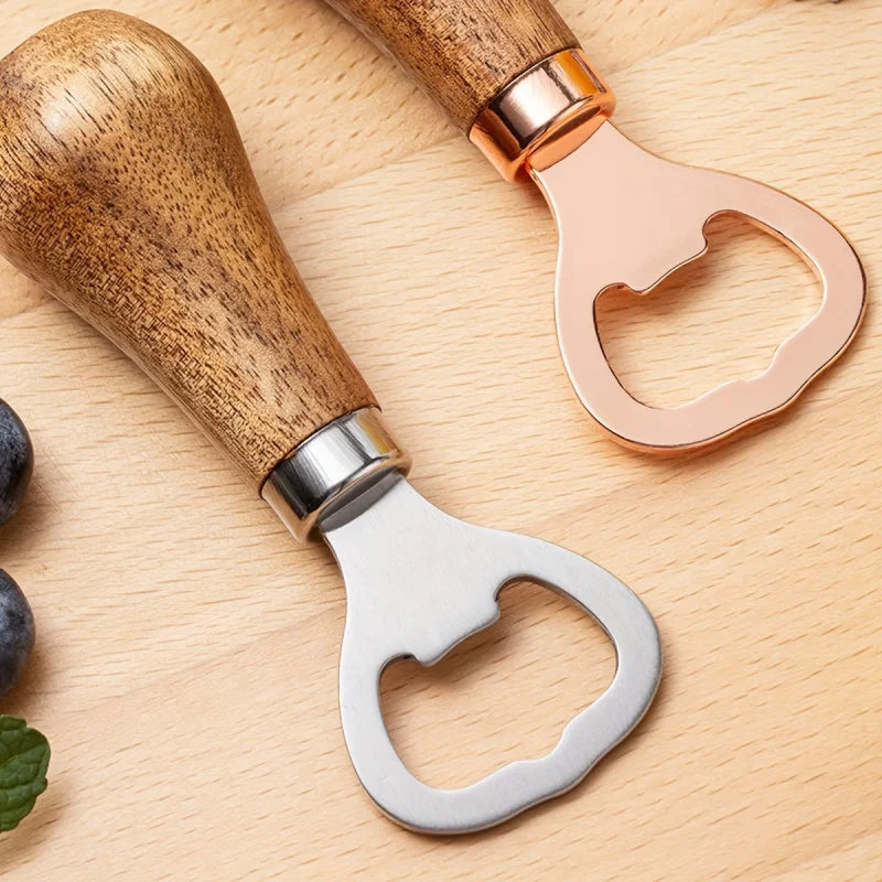 Sandalwood Rose Gold Vertical Bottle Opener – Solid Wood Handle Bottle Opener PLUSH