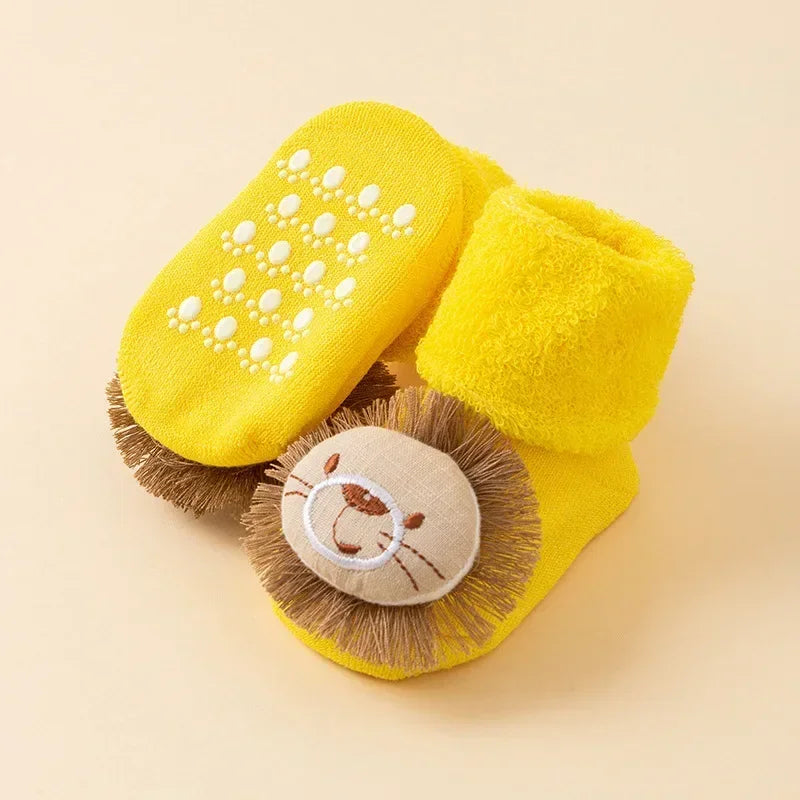 Baby Anti-Slip Gripper Floor Socks – Warm Cotton Infant Set Baby Gripper Socks PLUSH