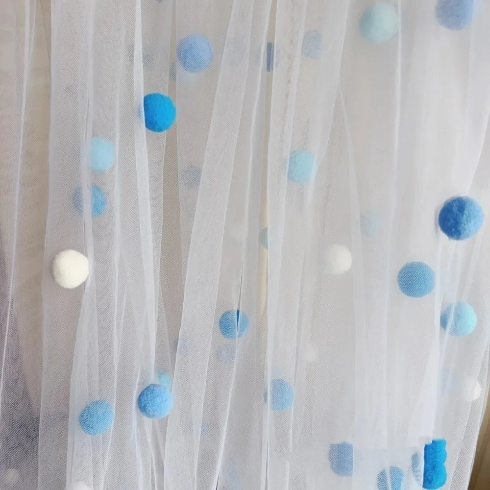3D Pom-Pom Tulle Tablecloth – Handmade Party Table Runner Party Table Runner PLUSH Style E