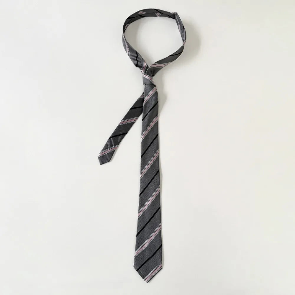 Y2K Korean Striped Necktie – Harajuku JK Uniform Style Fashion Necktie PLUSH Style 3
