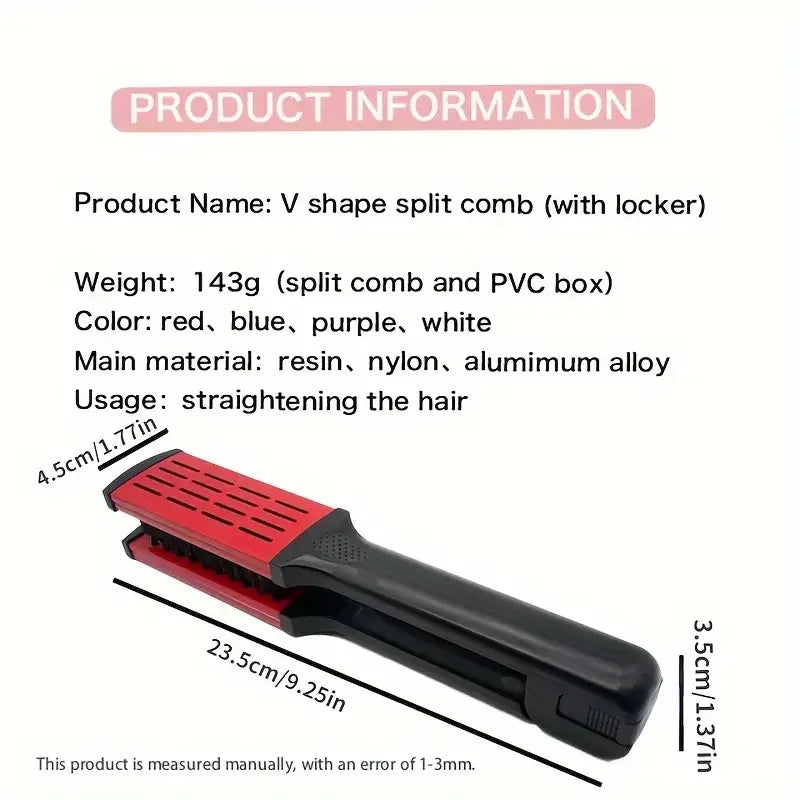 V-Shape Splint Hair Straightener Comb – Double Sided Brush Hair Styling Comb PLUSH