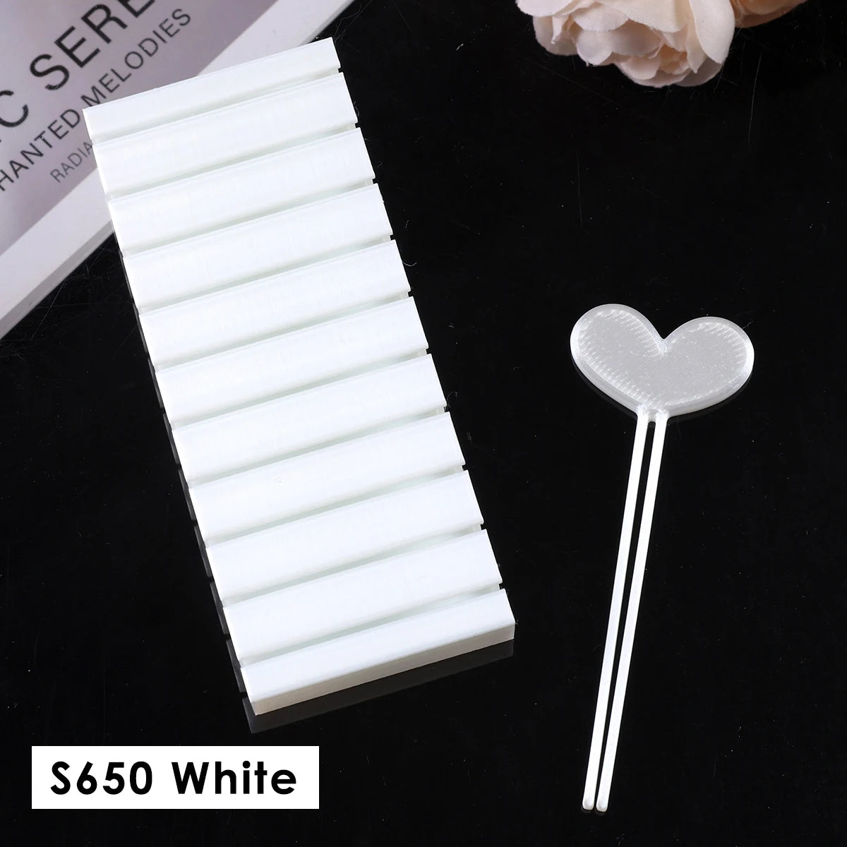 Rotating Nail Transfer Foil Storage Box | Manicure Organizer Nail Art Organizer PLUSH S650 White