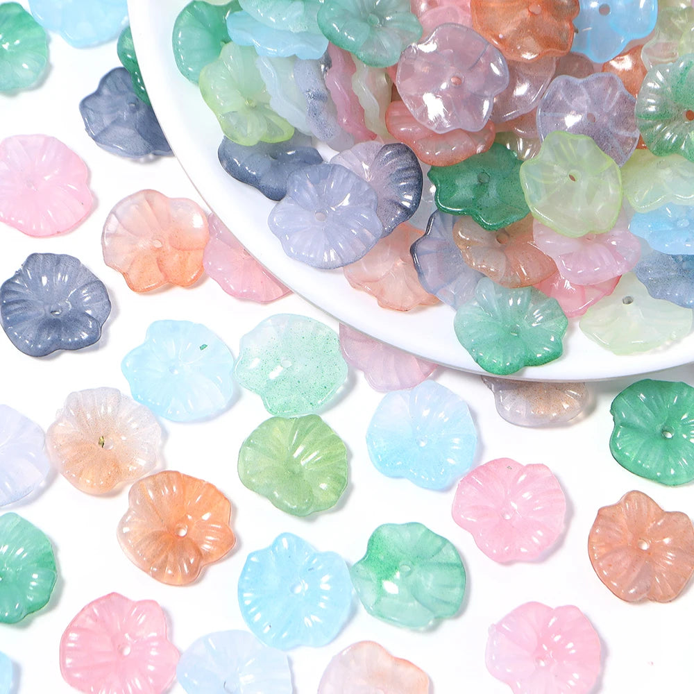 100pcs 16mm Lotus Leaf Acrylic Spacer Beads – DIY Jewelry Acrylic Spacer Beads PLUSH