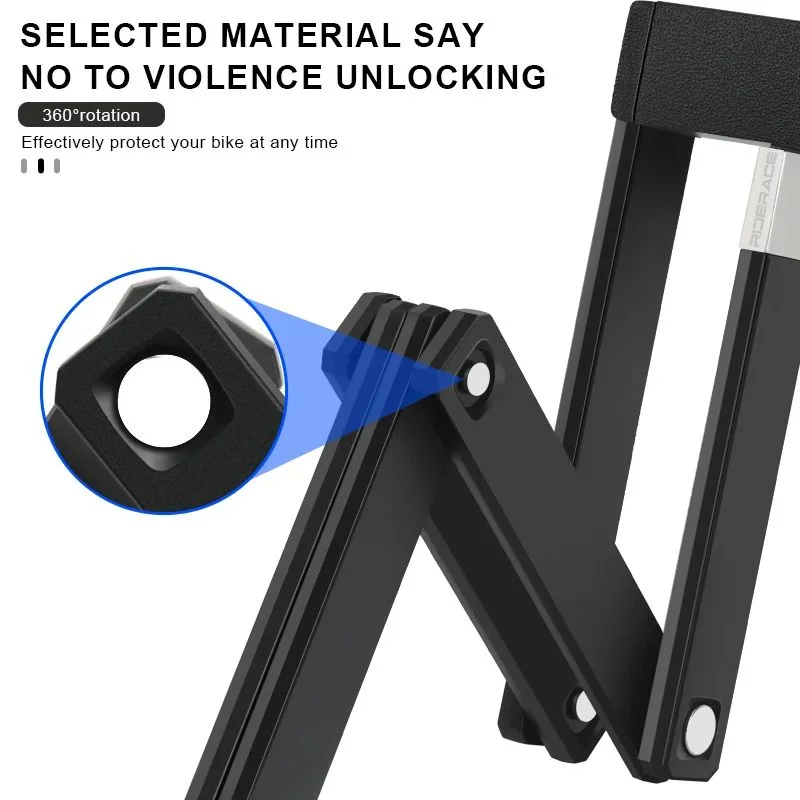 Foldable Bicycle Lock – Portable Anti-Theft Bike Security Lock Folding Bike Lock PLUSH