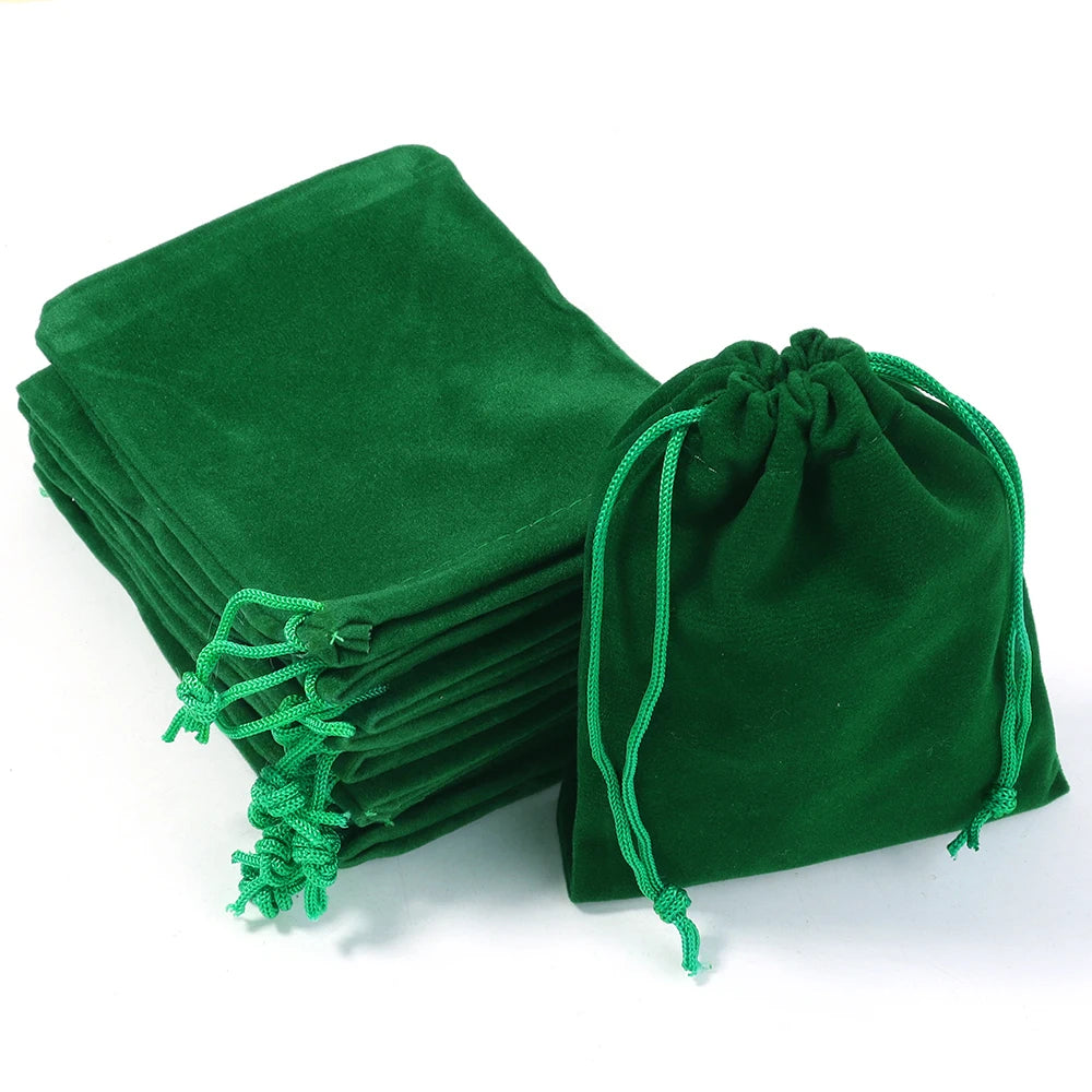 Dark Green Velvet Drawstring Pouches – Jewelry & Gift Bags 5-10pc Velvet Gift Pouches PLUSH