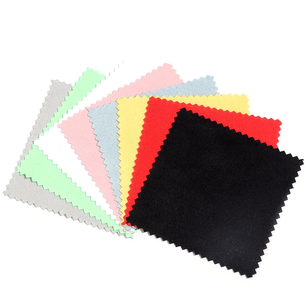 50pcs Soft Polishing Cloths for Glasses & Silver Jewelry Jewelry Polishing Cloth PLUSH mixed 8x6cm