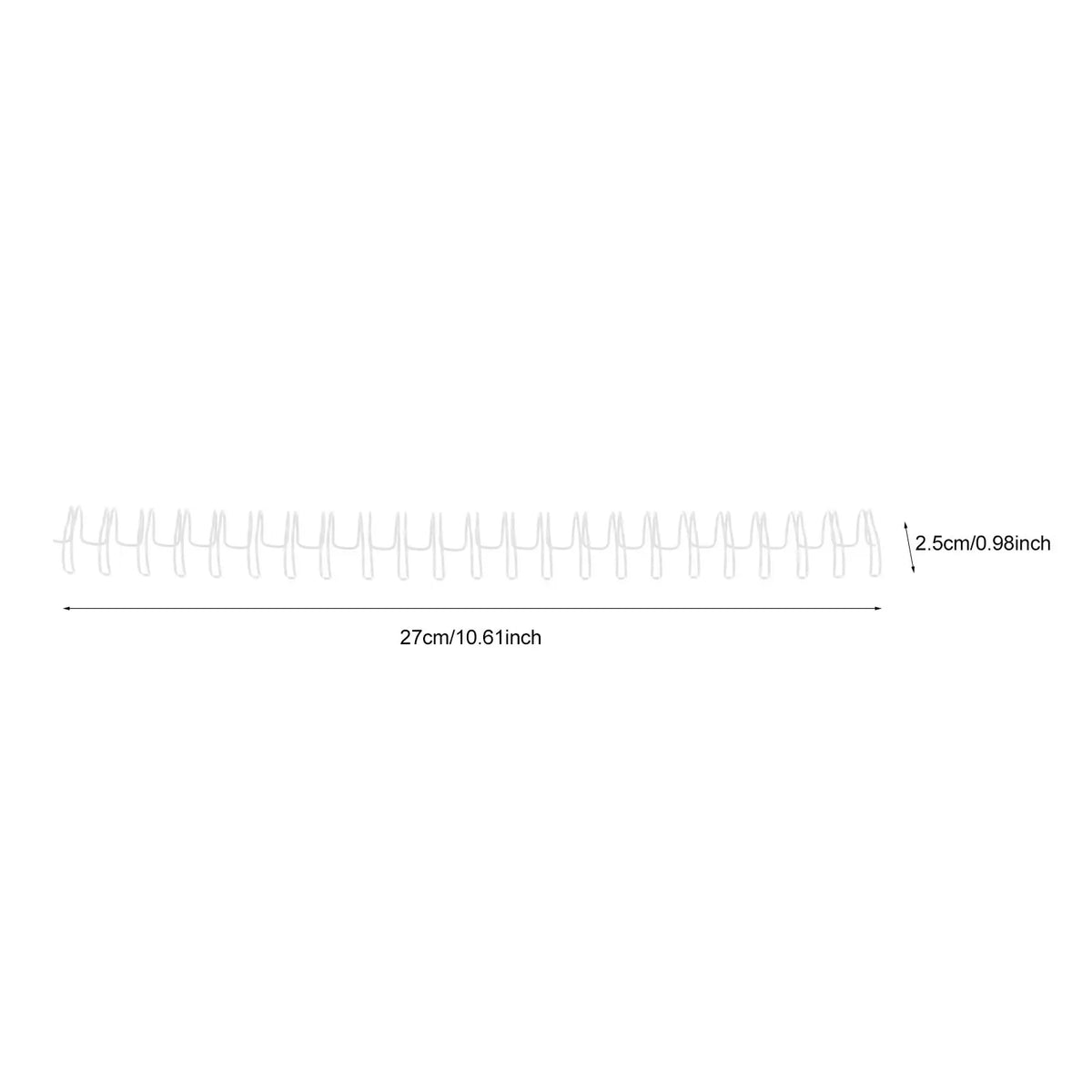 50pcs Metal Double Loop Wire Binding Rings 23 Hole Spiral Wire Binding Rings PLUSH White