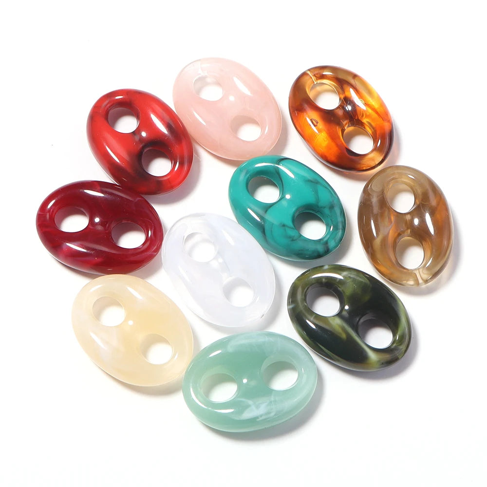 Acrylic Coffee Bean Pig Nose Link Charms DIY Jewelry 5-10pcs Acrylic Jewelry Charms PLUSH 30.5x22mm