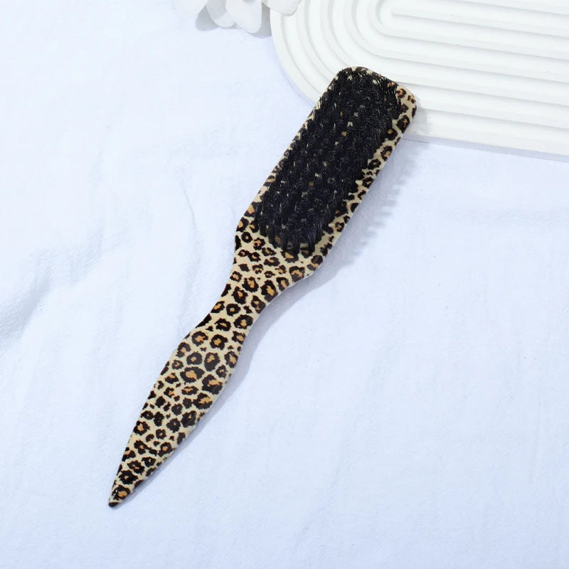 Boar Bristle Slick Back Hair Brush – Edge Control & Styling Hair Styling Brush PLUSH yellow