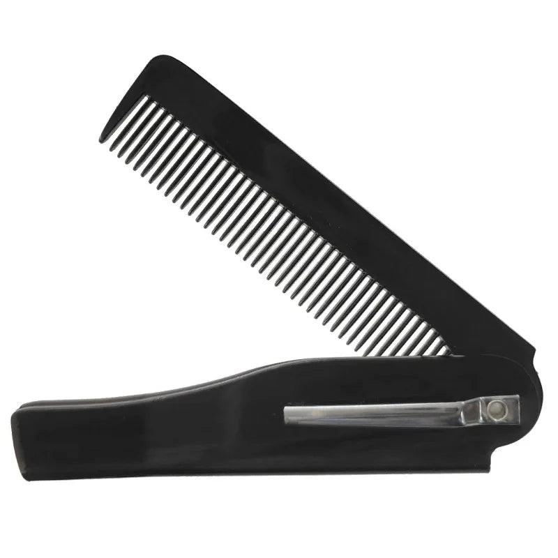 Portable Folding Pocket Hair Comb for Men & Women – Black Folding Hair Comb PLUSH Black 1Pc