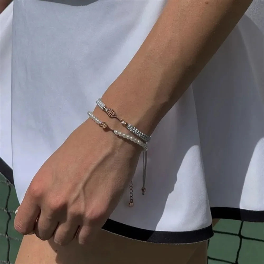 Adjustable Tennis Racket Charm Bracelet – Handwoven Copper Charm Bracelet PLUSH