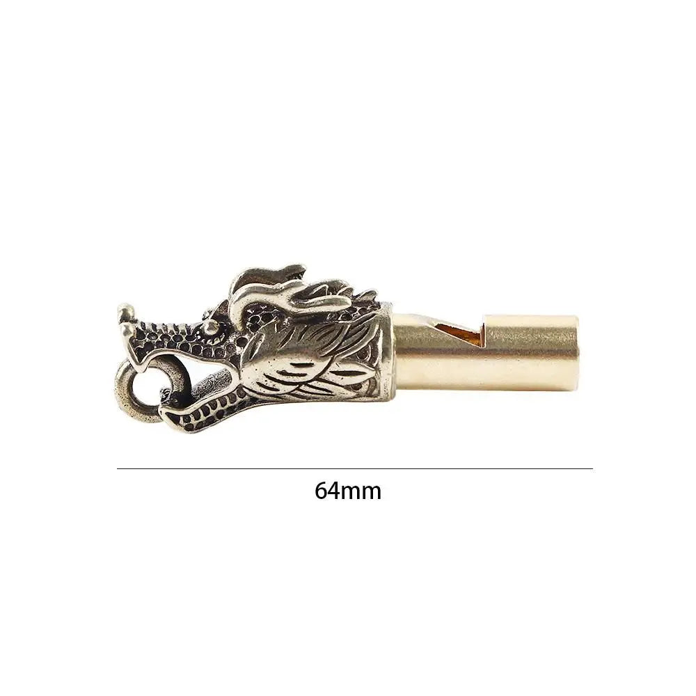 Brass Dragon Head Whistle Keychain | Outdoor Survival Tool Survival Whistle Keychain PLUSH