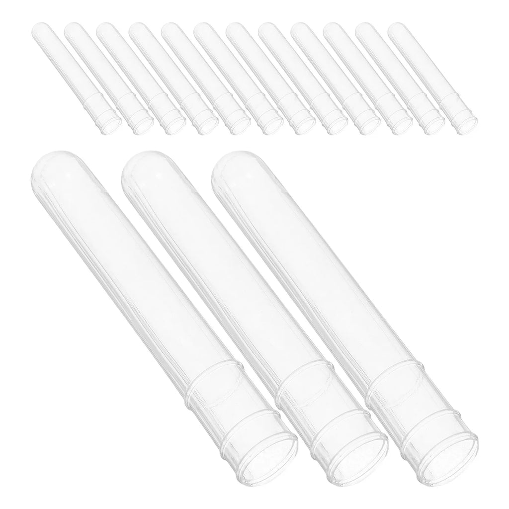 100pcs Clear Plastic Test Tubes Storage Vials with Caps Plastic Test Tubes PLUSH